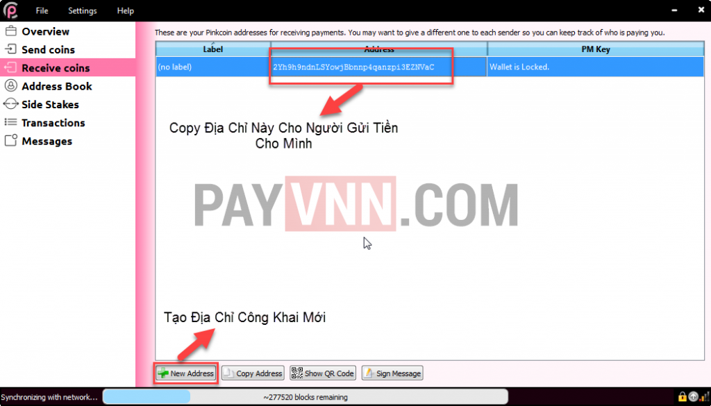 Thẻ Receive Coins Chứa Địa Chỉ Công Khai Để Nhận Tiền