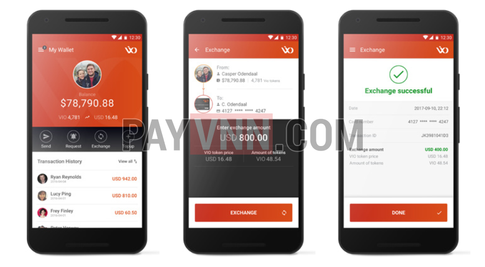 Chuyển đổi token VIO thành đồng fiat