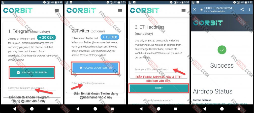 Hướng Dẫn Nhận AirDrop CEX Từ CORBIT