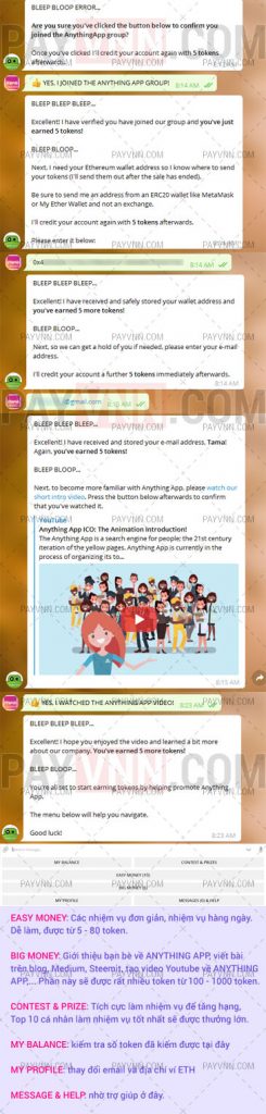 Hướng Dẫn Tham Gia Airdrop Anything App tại PayVNN Bấm vào hình để coi hình lớn.