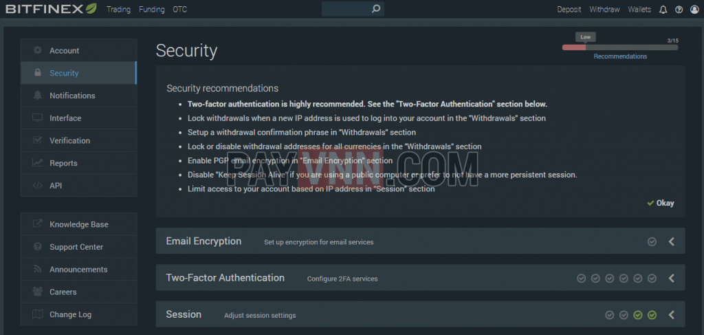 Security Bitfinex