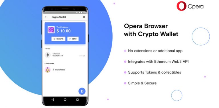 Được Đầu Tư Bởi Bitmain, Trình Duyệt Opera Ra Mắt Ví Ethereum Tích Hợp